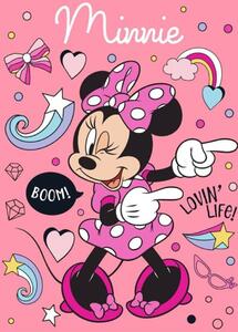 Gyerek polár takaró Minnie rózsaszín 140x100cm Faro