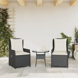 VidaXL 2 db fekete polyrattan dönthető kerti szék
