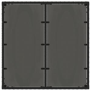 VidaXL fekete polyrattan üveglapos kerti asztal 90 x 90 x 75 cm