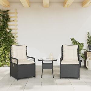 VidaXL 2 db fekete polyrattan dönthető kerti szék