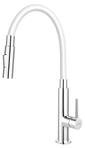 Ferro Zumba Slim 2F flexibilis csövű csaptelep, 2 funkciós zuhanyfej, fehér, beépíthető