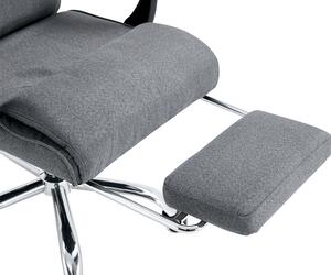 KONDELA Irodai szék kihúzható lábtartóval, szürke/króm, WALDOR