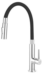 Ferro Zumba Slim 2F flexibilis csövű csaptelep, 2 funkciós zuhanyfej, fekete, beépíthető