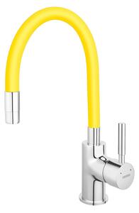 Ferro Zumba Flexibilis csövű csaptelep, sárga, beépíthető