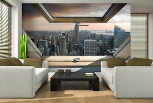 Fotótapéta - New York - panorámás kilátás az ablakból (152,5x104 cm)