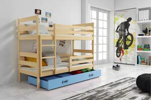 Dětská patrová postel ERYK 90x200 cm - borovice Modrá