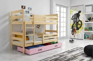 Dětská patrová postel ERYK 80x190 cm - borovice Růžová