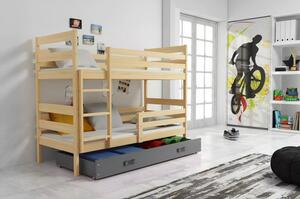 Gyerek emeletes ágy ERYK 80x160 cm - fenyő Rözsaszín