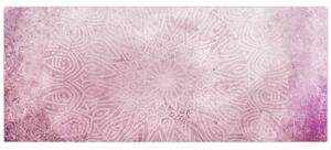 Kép - Mandala rózsaszín falon (120x50 cm)