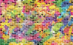 Fotótapéta - Graffiti - színes tégla (152,5x104 cm)
