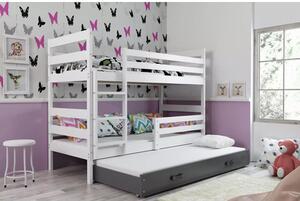 Gyerek emeletes ágy ERYK kihúzható ággyal 80x160 cm - fehér Zöld