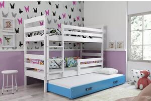 Gyerek emeletes ágy ERYK kihúzható ággyal 80x160 cm - fehér Zöld