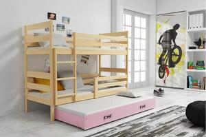 Gyerek emeletes ágy ERYK kihúzható ággyal 80x190 cm - fenyő