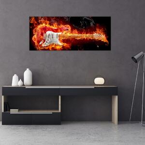 Kép - Gitár a lángokban (120x50 cm)