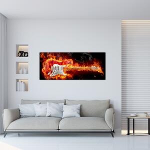 Kép - Gitár a lángokban (120x50 cm)