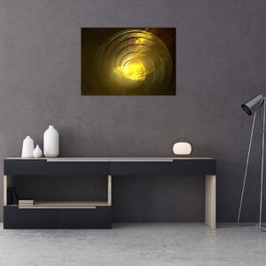 Sárga absztrakt spirál képe (70x50 cm)