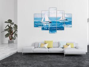 Kép - Egy jacht festése a tengeren (150x105 cm)