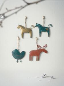 Sinsay - Állat formájú karácsonyi díszek 4-es csomag - többszínű