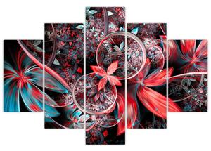 Absztrakt képek egzotikus virágok (150x105 cm)