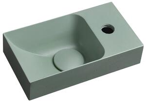 Sapho Sapho, PICCOLINO beton mosdó 30,8x17cm, csaptelep jobb oldalon, matt zöld, PK30523