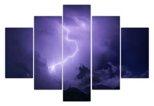 Kép - lila égbolt és villám (150x105 cm)