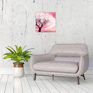 Rózsaszín fa képe (30x30 cm)