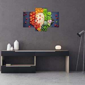 Kép - Zöldséggel teli asztal (90x60 cm)
