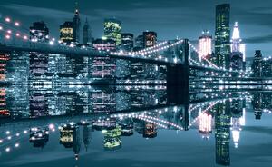Fotótapéta - New York-i híd éjjel (152,5x104 cm)