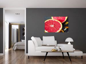 Szeletelt grapefruit képe (90x60 cm)