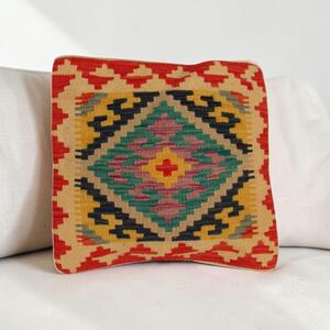 Afgán Kilim párnahuzat 40x40 kézi szövésű párna