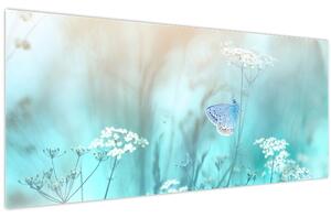 Kép - Pillangó kékben (120x50 cm)