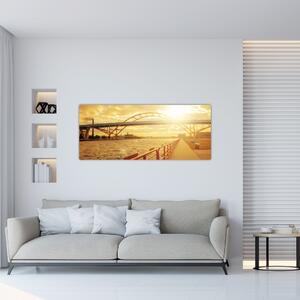 Kép a hídról napnyugtakor (120x50 cm)