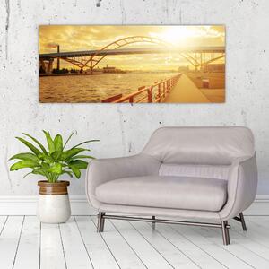 Kép a hídról napnyugtakor (120x50 cm)