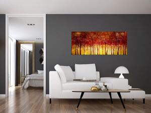 Kép - Lombhullató erdő festménye (120x50 cm)