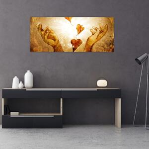 Kép - Szeretettel teli kezek festménye (120x50 cm)