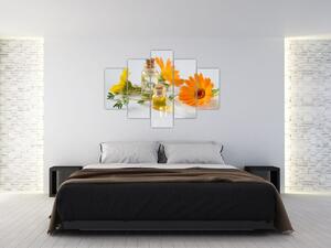 Narancsságra virágok képe (150x105 cm)