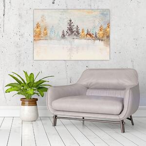 Kép - Akvarell erdő (90x60 cm)
