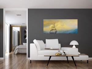 Kép - Egy hajó festménye a tengeren (120x50 cm)