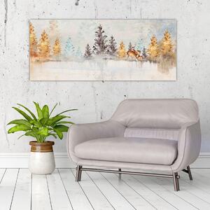 Kép - Akvarell erdő (120x50 cm)