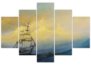 Kép - Egy hajó festménye a tengeren (150x105 cm)