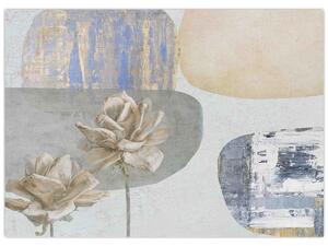 Kép - Festészet virágokkal és textúrákkal (70x50 cm)