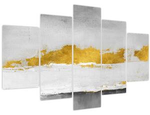 Kép - Arany és szürke vonások (150x105 cm)