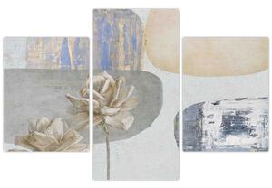 Kép - Festészet virágokkal és textúrákkal (90x60 cm)