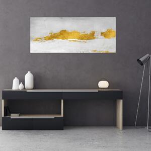 Kép - Arany és szürke vonások (120x50 cm)