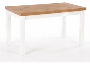 Asztal Houston 559, 79x80cm, Lancelot tölgy, Fehér, Bükkfa