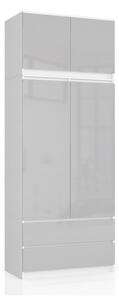 ARIVA S90 szekrény, 90x235x51, fehér/metalik magasfényű + kiegészítés