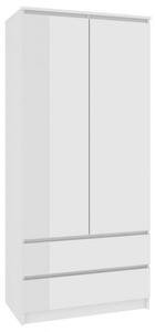 ARIVA S90 szekrény, 90x180x51, fehér/fehér magasfényű