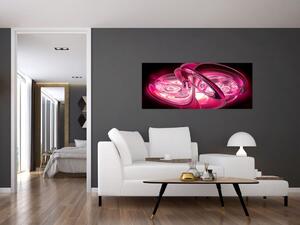 Rózsaszín fraktálos kép (120x50 cm)