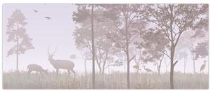 Kép - Monokróm erdő (120x50 cm)
