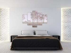 Kép - Monokróm erdő (150x105 cm)